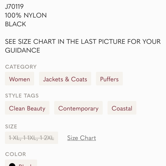 Hacci Puffer Coat 1XL,2XL - Picture 6 of 6